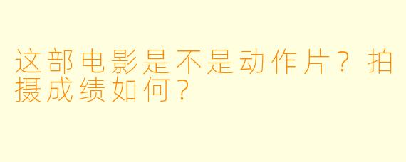 这部电影是不是动作片？拍摄成绩如何？