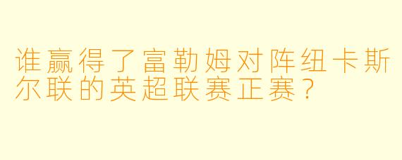 谁赢得了富勒姆对阵纽卡斯尔联的英超联赛正赛？