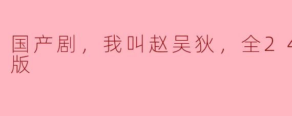 国产剧，我叫赵吴狄，全24集，高清版