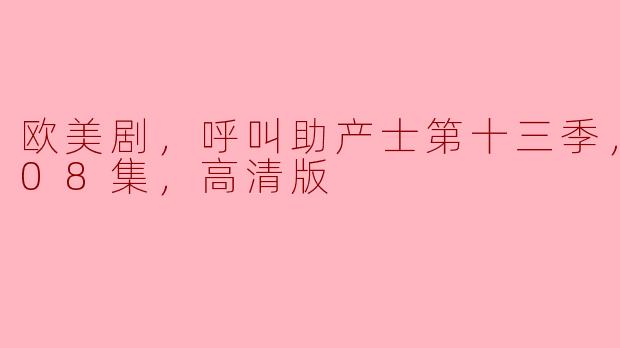 欧美剧，呼叫助产士第十三季，更新至08集，高清版