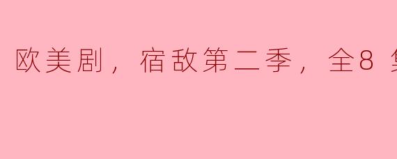 欧美剧，宿敌第二季，全8集，高清版