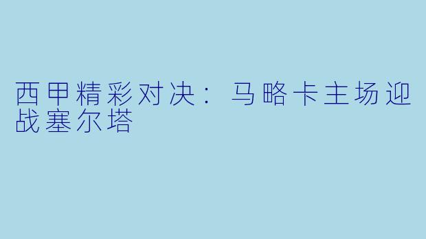 西甲精彩对决:马略卡主场迎战塞尔塔