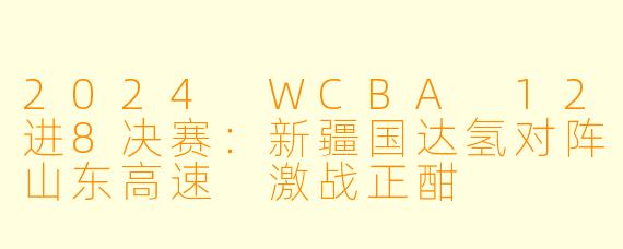 2024 WCBA 12进8决赛：新疆国达氢对阵山东高速 激战正酣