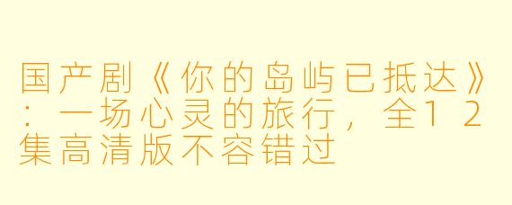 国产剧《你的岛屿已抵达》：一场心灵的旅行，全12集高清版不容错过