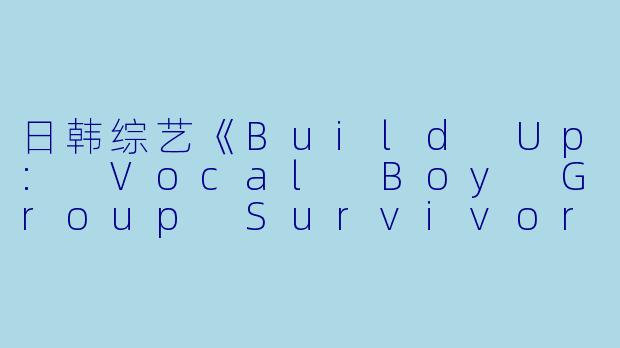 日韩综艺《Build Up: Vocal Boy Group Survivor》高清版评测——燃情十集，期待未来之星