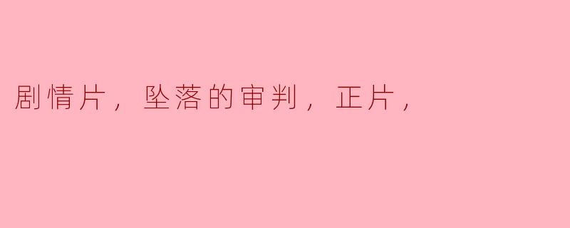 剧情片，坠落的审判，正片，