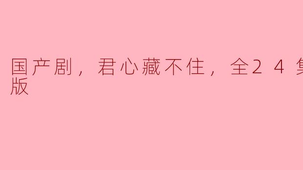 国产剧，君心藏不住，全24集，高清版