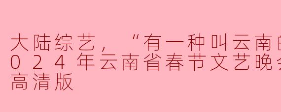 感受云南魅力：《有一种叫云南的生活》2024年春节文艺晚会回顾
