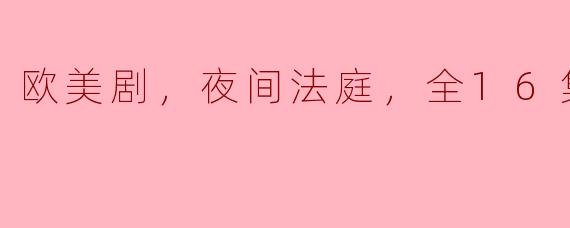 请问《欧美剧，夜间法庭，全16集，高清版》的剧情主要讲述什么？