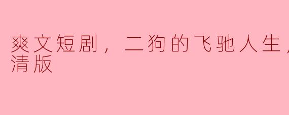 爽文短剧，二狗的飞驰人生，全集，高清版