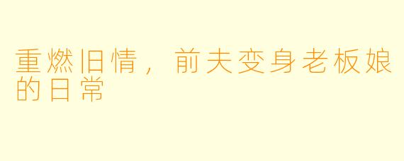 重燃旧情,前夫变身老板娘的日常