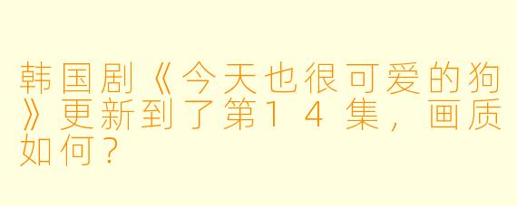 韩国剧《今天也很可爱的狗》更新到了第14集，画质如何？