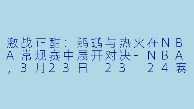 激战正酣：鹈鹕与热火在NBA常规赛中展开对决