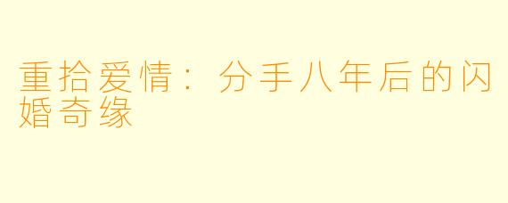 重拾爱情：分手八年后的闪婚奇缘