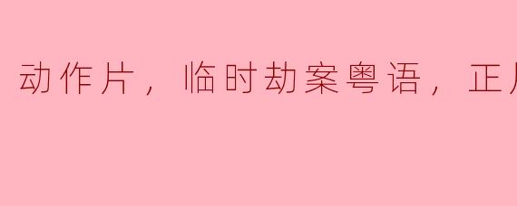 动作片，临时劫案粤语，正片，高清版