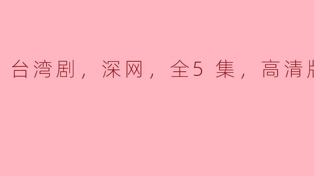 台湾剧，深网，全5集，高清版
