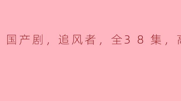 国产剧，追风者，全38集，高清版