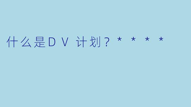 什么是DV计划?****