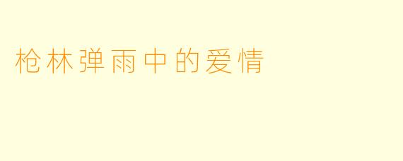 枪林弹雨中的爱情