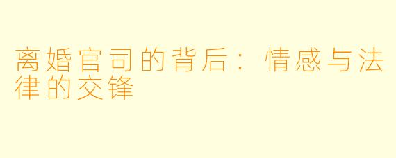 离婚官司的背后:情感与法律的交锋