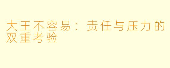 大王不容易：责任与压力的双重考验