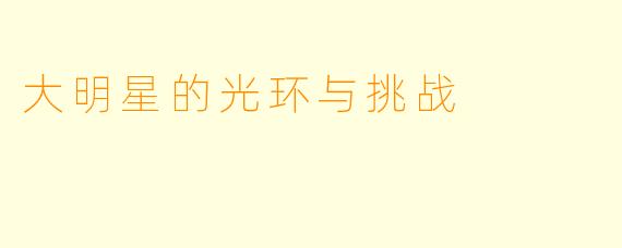 大明星的光环与挑战