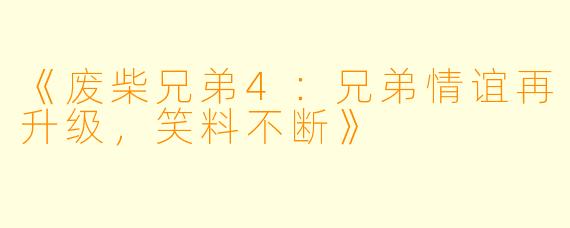 《废柴兄弟4：兄弟情谊再升级，笑料不断》