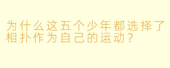 为什么这五个少年都选择了相扑作为自己的运动？  