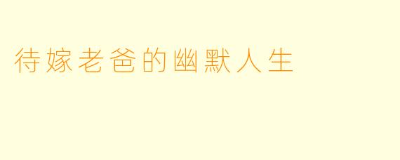 待嫁老爸的幽默人生