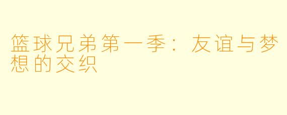 篮球兄弟第一季:友谊与梦想的交织