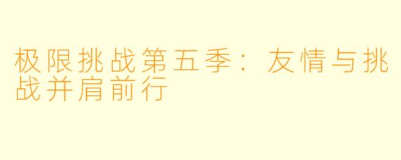 极限挑战第五季：友情与挑战并肩前行