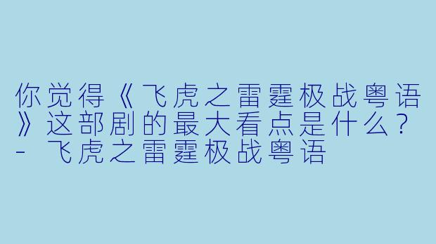 你觉得《飞虎之雷霆极战粤语》这部剧的最大看点是什么？