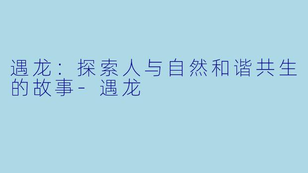 遇龙:探索人与自然和谐共生的故事