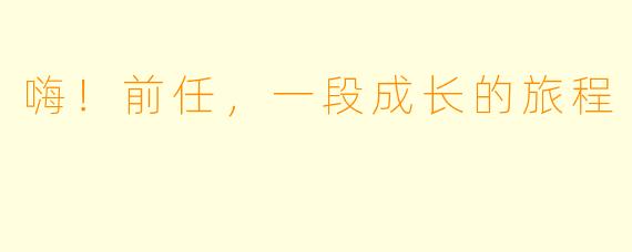 嗨！前任，一段成长的旅程