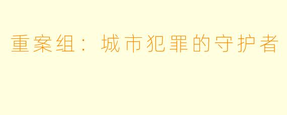 重案组：城市犯罪的守护者