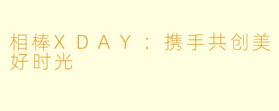 相棒XDAY：携手共创美好时光