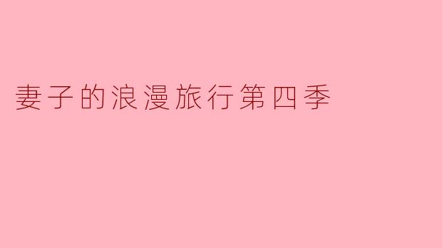 妻子的浪漫旅行第四季
