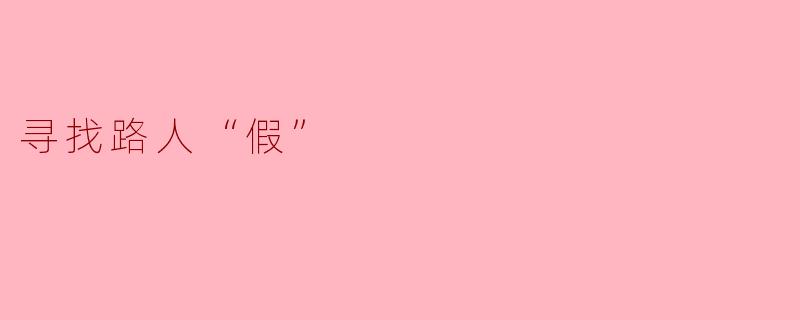 寻找路人“假”:虚假身份背后的真实自我