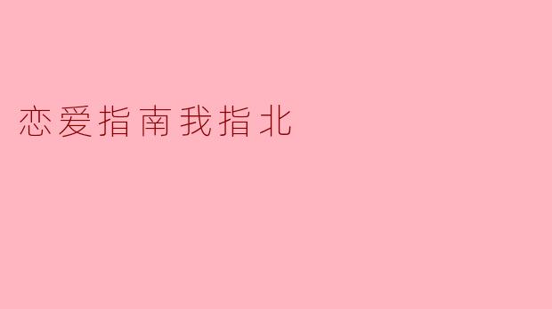### 恋爱指南我指北