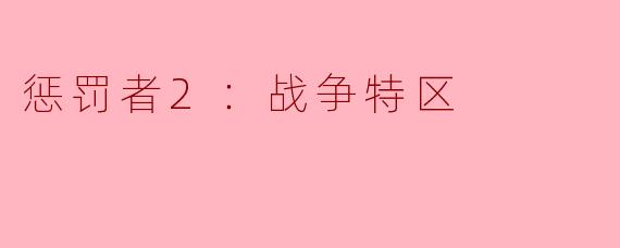 ### 惩罚者2：战争特区