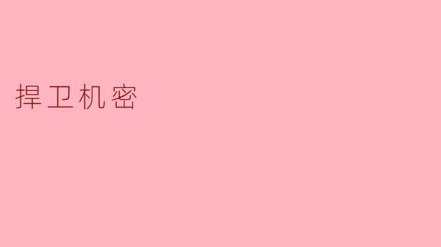 捍卫机密：信息安全时代的重要使命