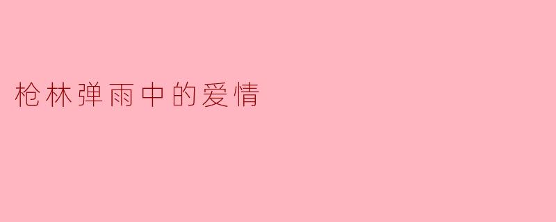 枪林弹雨中的爱情