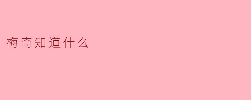 梅奇到底知道些什么？