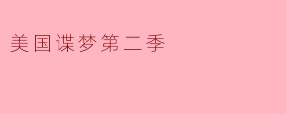 美国谍梦第二季