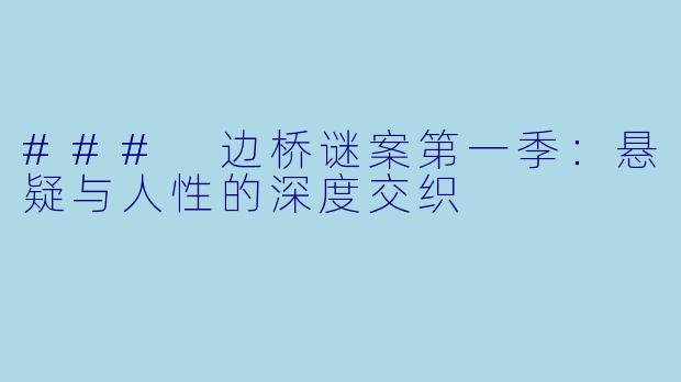 ### 边桥谜案第一季：悬疑与人性的深度交织