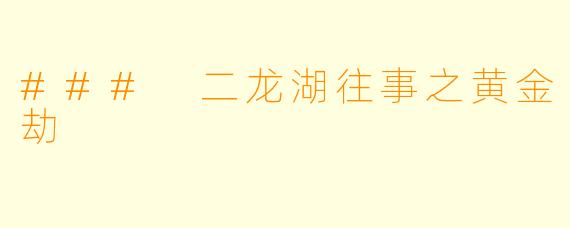 ### 二龙湖往事之黄金劫