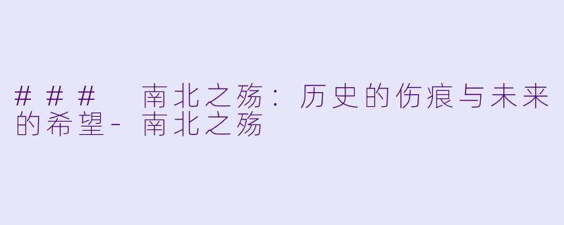 ### 南北之殇：历史的伤痕与未来的希望-南北之殇