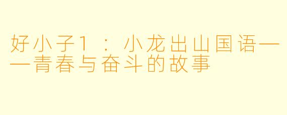 好小子1：小龙出山国语——青春与奋斗的故事
