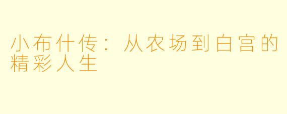 小布什传:从农场到白宫的精彩人生