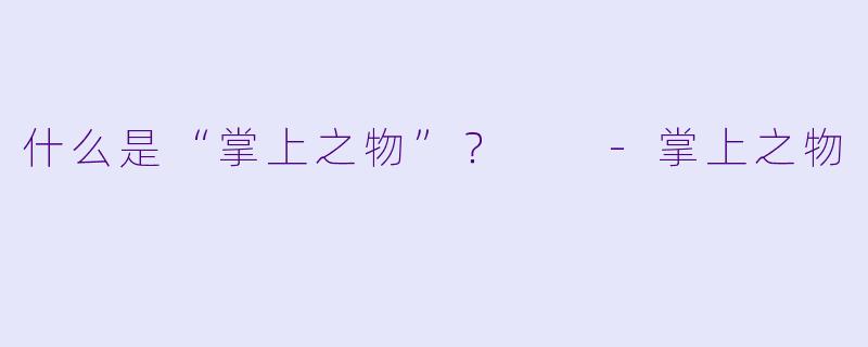 什么是“掌上之物”？  